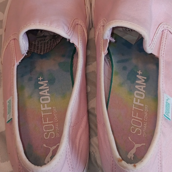 Puma Women's 9.5 Pink White Loafers Slip On's  Flats - Picture 6 of 10